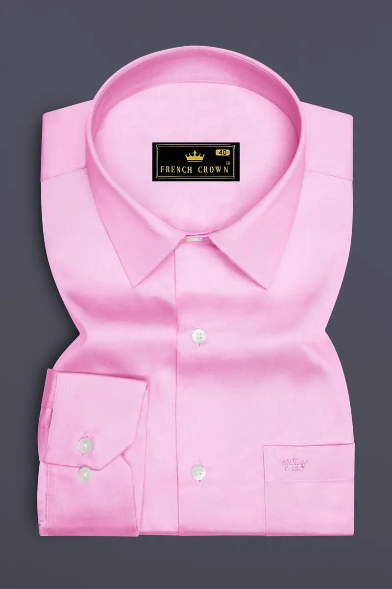Blushoro-Illusion Pink Subtle Sheen Super Soft Premium Cotton Dress Shirt 4