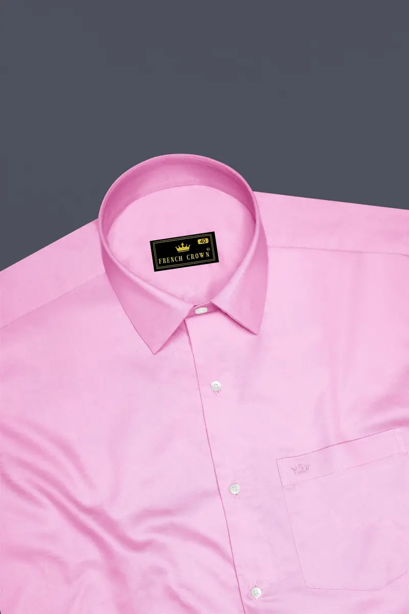 Blushoro-Illusion Pink Subtle Sheen Super Soft Premium Cotton Dress Shirt 5