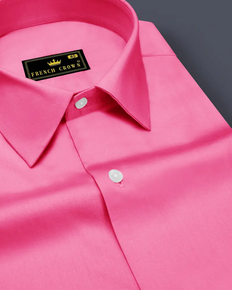 Blushoro-Thulian Pink Subtle Sheen Super Soft Premium Cotton Dress Shirt 1