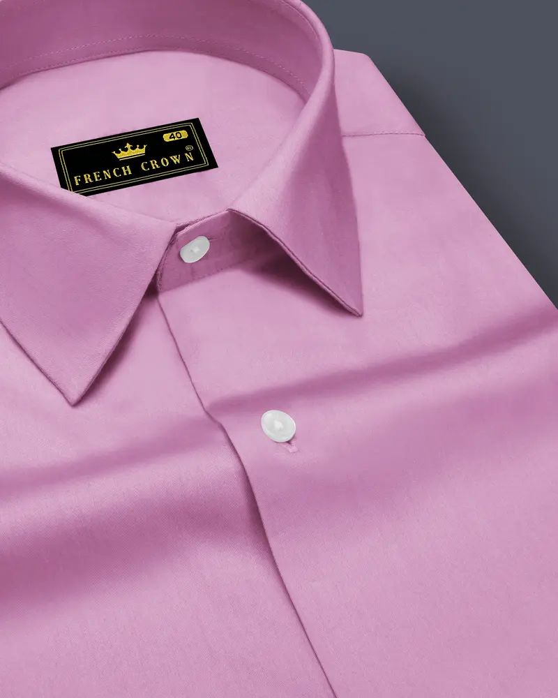 Blushoro-Viola Pink Subtle Sheen Super Soft Premium Cotton Dress Shirt 1
