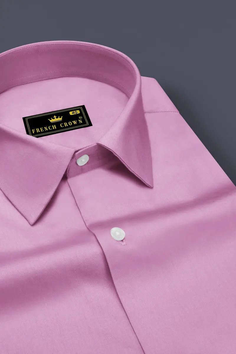 Blushoro-Viola Pink Subtle Sheen Super Soft Premium Cotton Dress Shirt 2