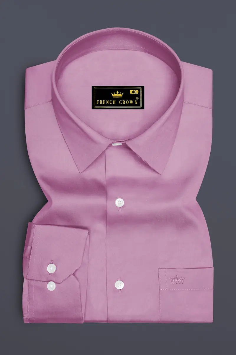 Blushoro-Viola Pink Subtle Sheen Super Soft Premium Cotton Dress Shirt 4