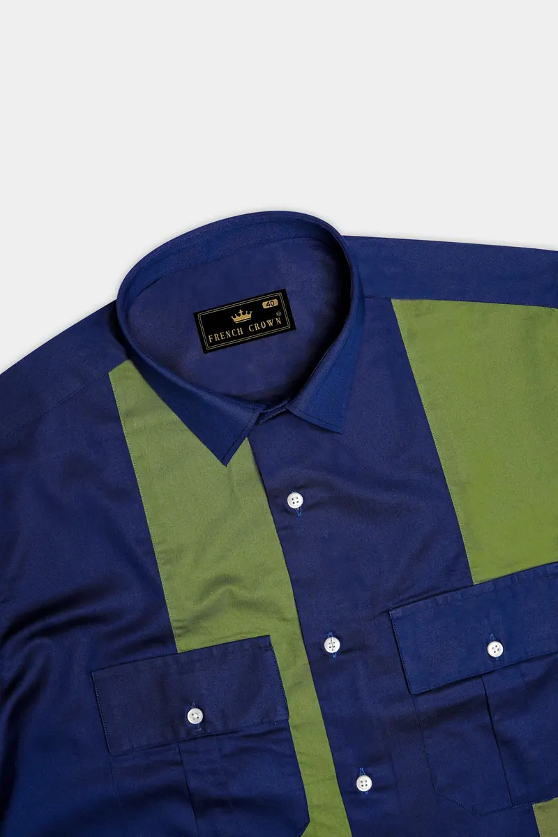 Bluverra-Downriver Blue And Dingley Green Striped Subtle Sheen Super Soft Premium Cotton Casual Designer Shirt 6