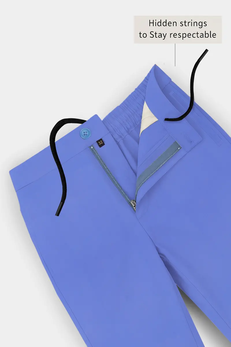 Bluviro-Scampi Blue Super Soft Poplin Giza Cotton Lounge Pant 5