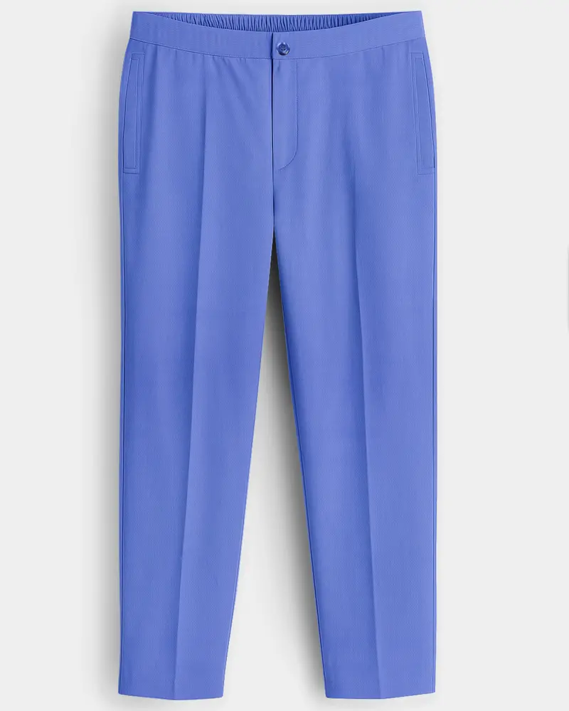 Bluviro-Tufts Blue Zig-Zag Weave Dobby Textured Premium Cotton Lounge Pant 1