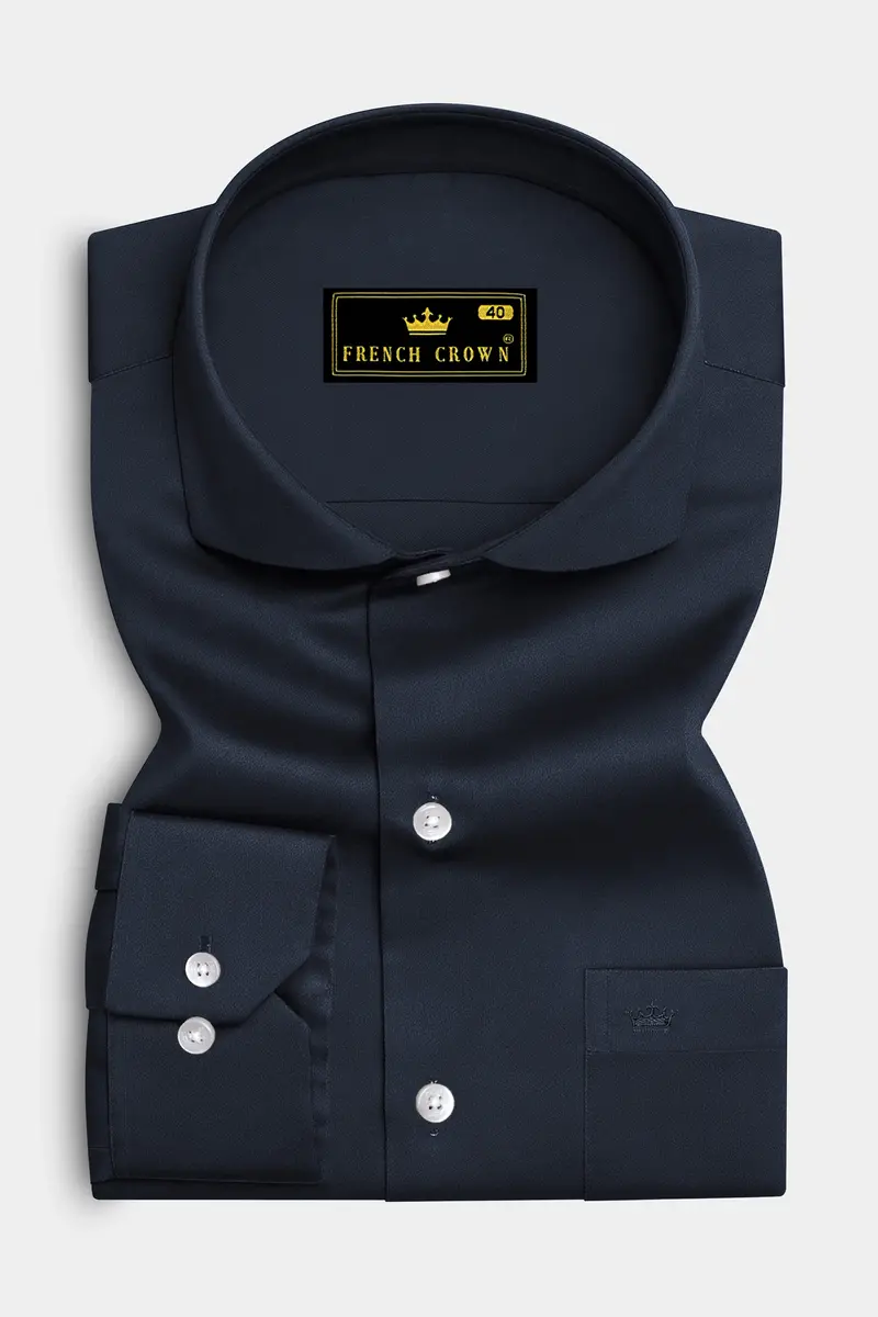 Bluvoro-Haiti Gray Subtle Sheen Super Soft Premium Cotton Cut Away Collar Dress Shirt 4