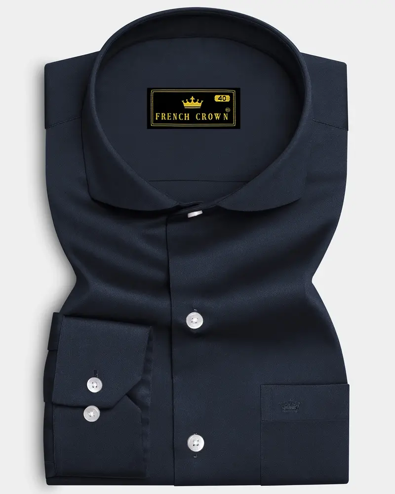 Bluvoro-Haiti Gray Subtle Sheen Super Soft Premium Cotton Cut Away Collar Dress Shirt 6