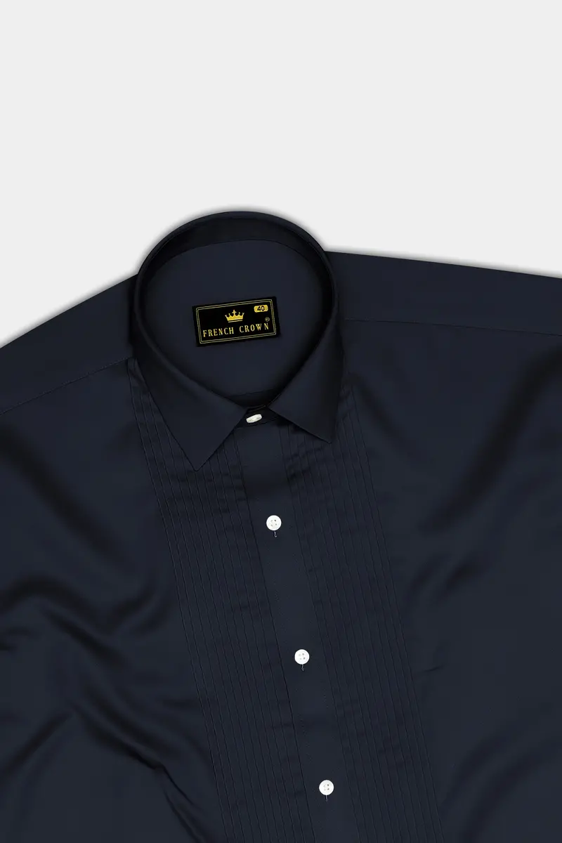 Bluvoro-Haiti Gray Subtle Sheen Super Soft Premium Cotton Tuxedo Shirt 5
