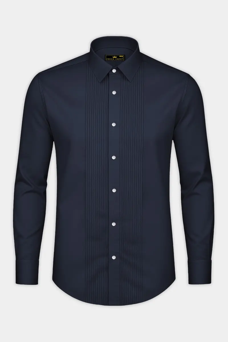 Bluvoro-Haiti Gray Subtle Sheen Super Soft Premium Cotton Tuxedo Shirt 6