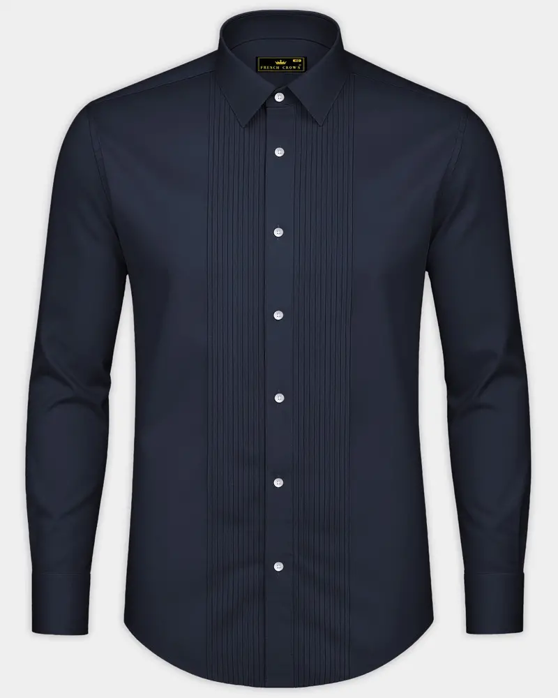 Bluvoro-Haiti Gray Subtle Sheen Super Soft Premium Cotton Tuxedo Shirt 8