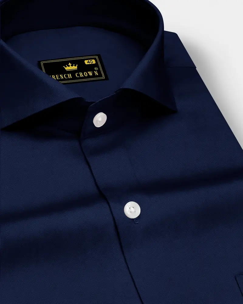 Bluvoro-Mirage Blue Subtle Sheen Super Soft Premium Cotton Cut Away Collar Dress Shirt 1