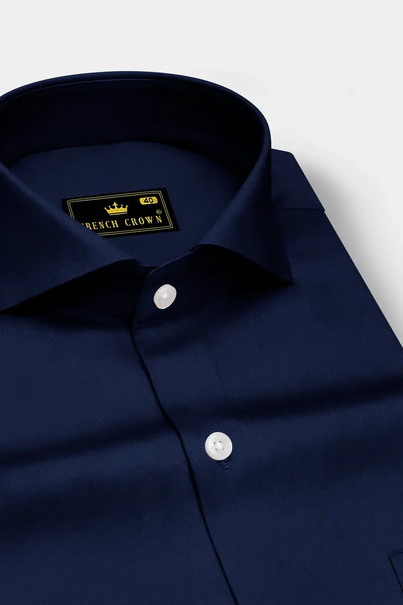 Bluvoro-Mirage Blue Subtle Sheen Super Soft Premium Cotton Cut Away Collar Dress Shirt 2