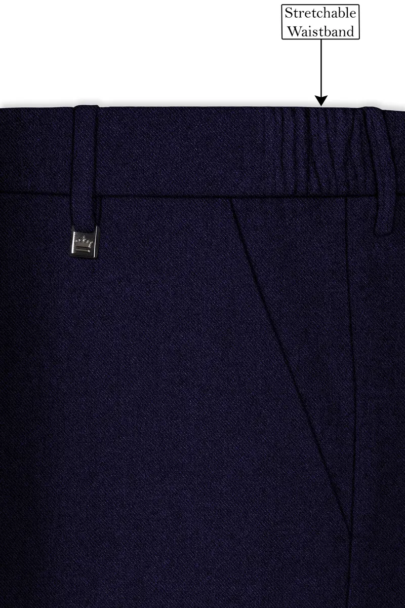 Bluvoro-Mirage Blue Textured Tweed Double Breasted Suit 15