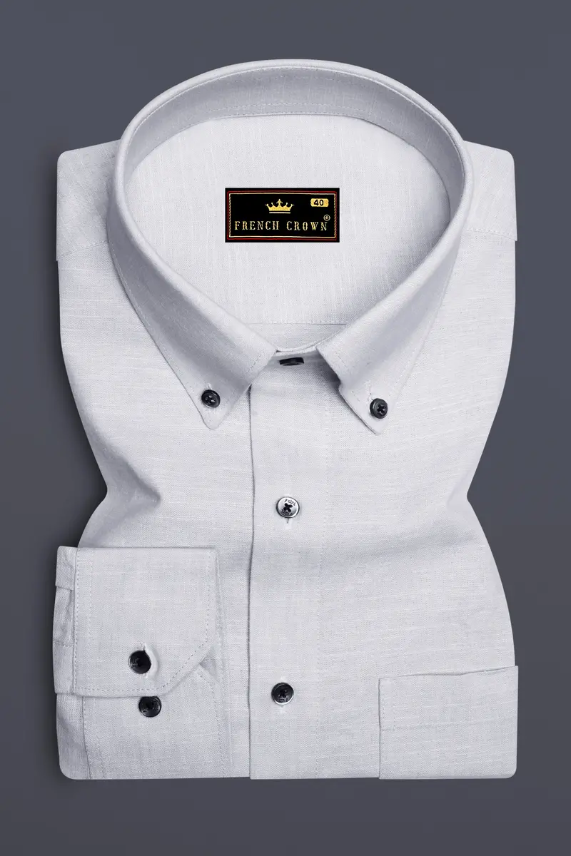Bon Jour Gray Chambray Button-Down Shirt 4
