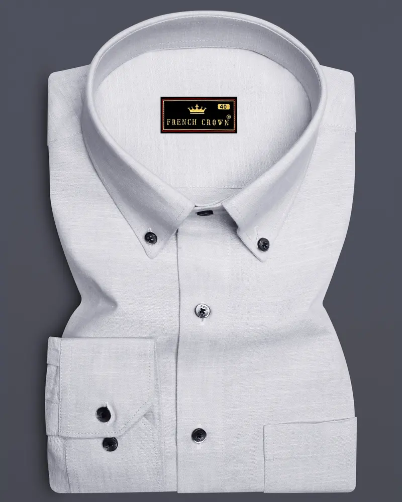 Bon Jour Gray Chambray Button-Down Shirt 6