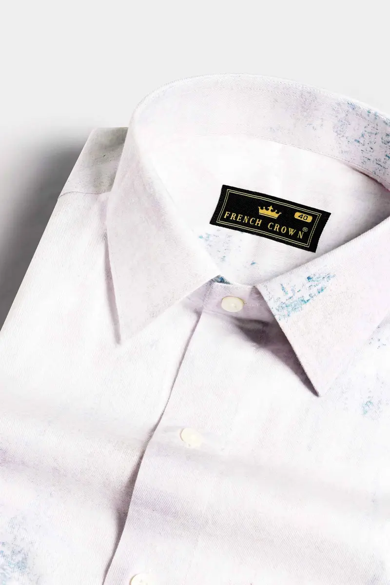 Bon Jour Gray Floral Printed Subtle Sheen Super Soft Premium Cotton Shirt 4