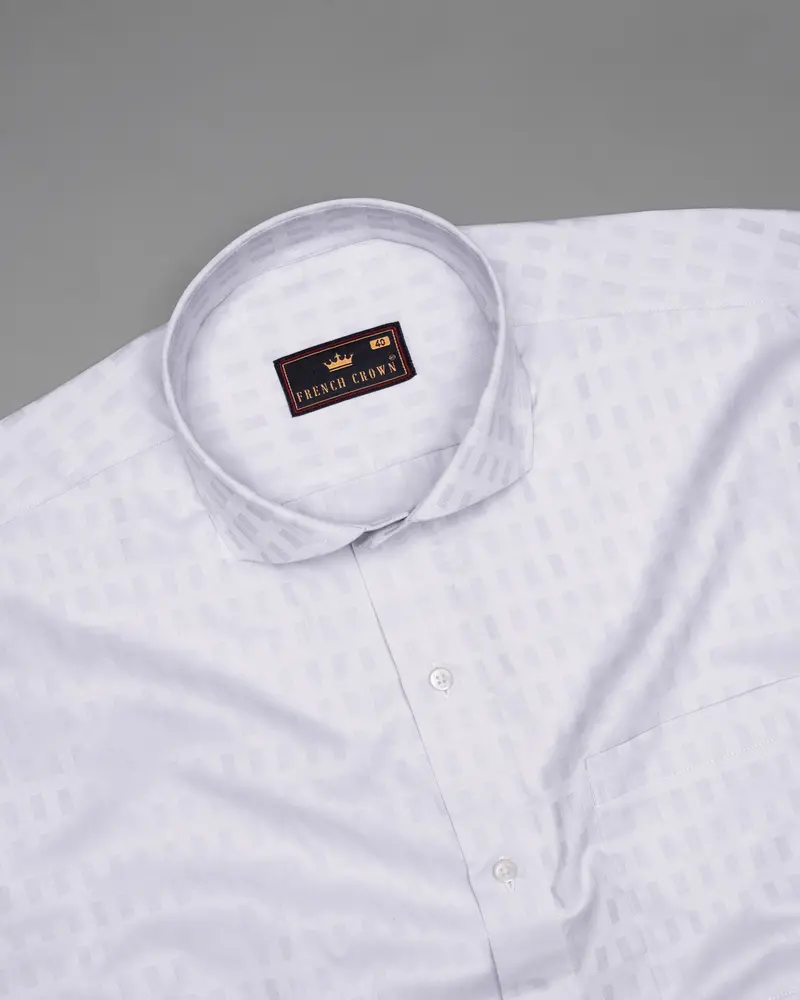 Bon Jour Grey Dobby Textured Premium Giza Cotton Shirt 4