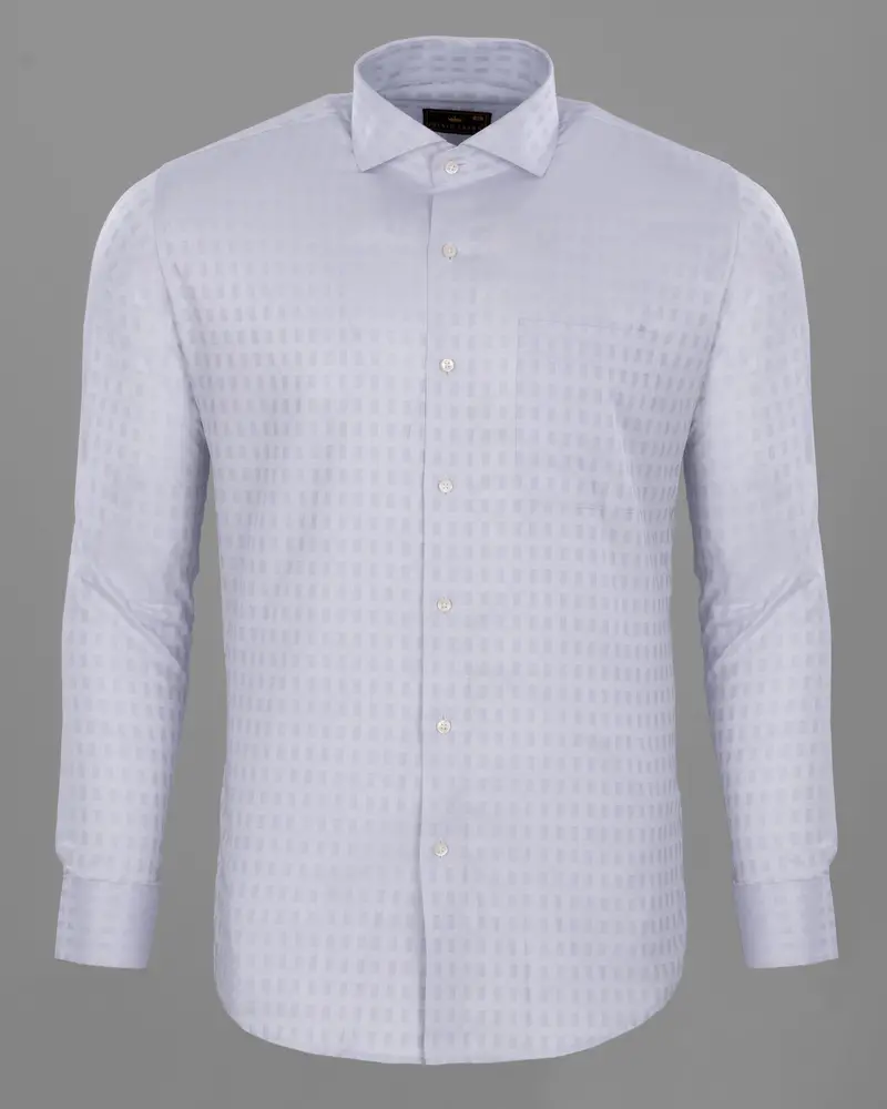 Bon Jour Grey Dobby Textured Premium Giza Cotton Shirt 5