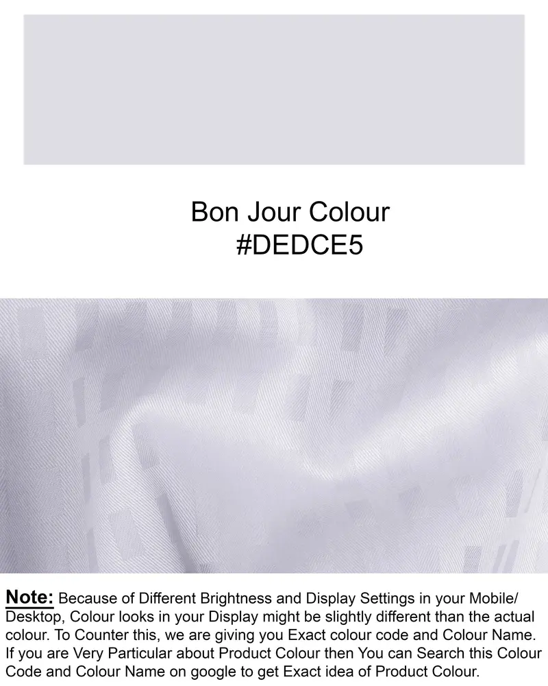 Bon Jour Grey Dobby Textured Premium Giza Cotton Shirt 8
