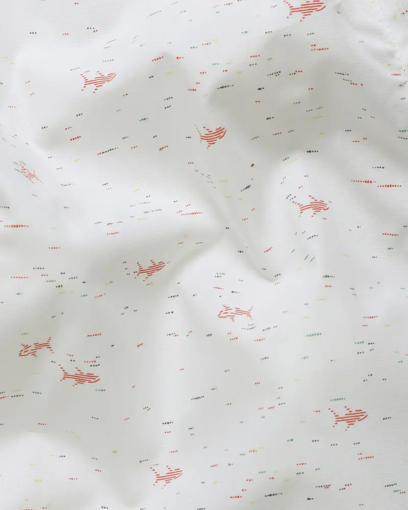 Bon Jour Off White Fish Printed Premium Cotton Shorts 3