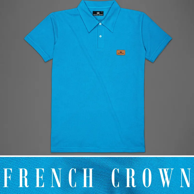 Bondi Blue Organic Cotton Mercerised Pique Polo 1