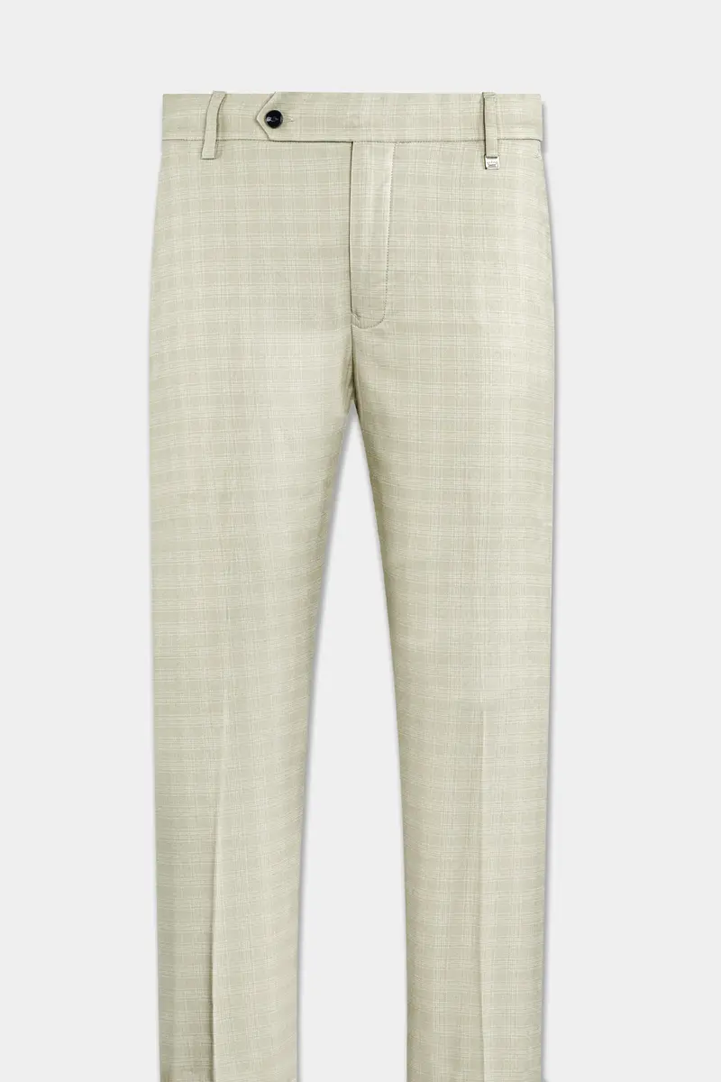 Bone Cream Subtle Plaid Woolrich Suit 15