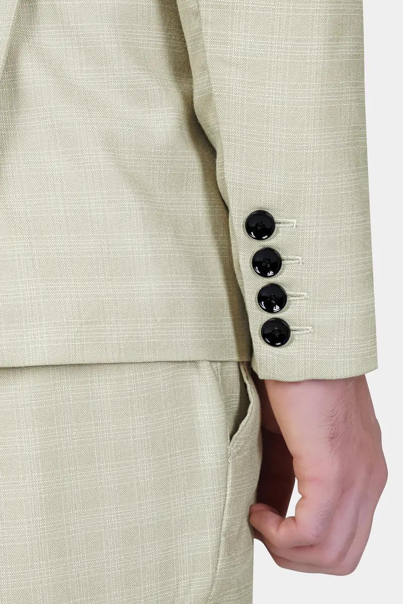 Bone Cream Subtle Plaid Woolrich Suit 4
