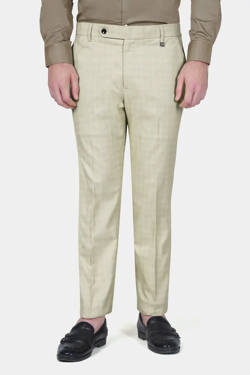 Bone Cream Subtle Plaid Woolrich Suit 6