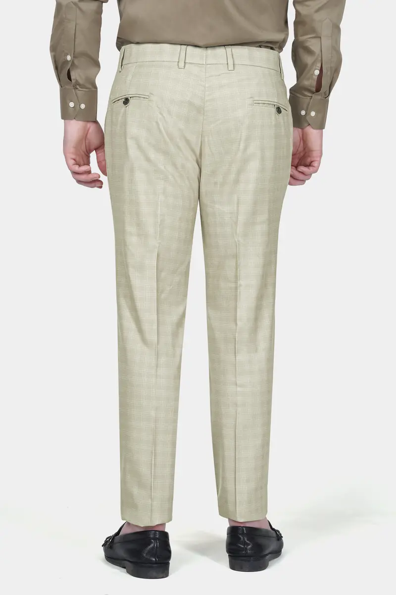 Bone Cream Subtle Plaid Woolrich Suit 8