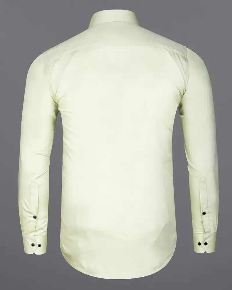 Bone Green Subtle Sheen Snake Pleated Super Soft Premium Cotton Tuxedo Shirt 7