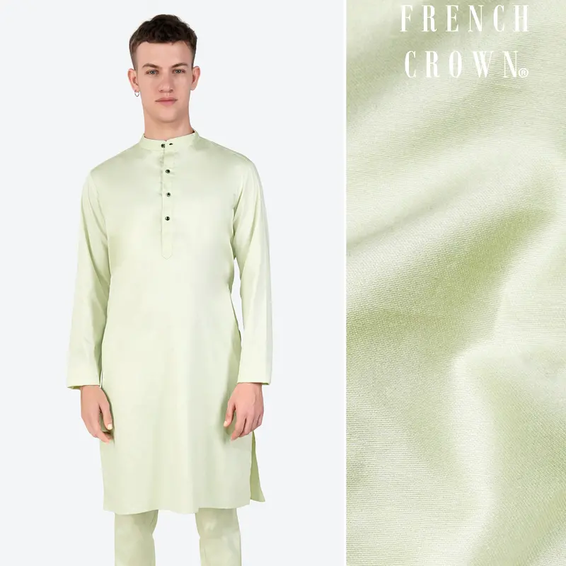 Bone Green Subtle Sheen Super Soft Premium Cotton Kurta 1