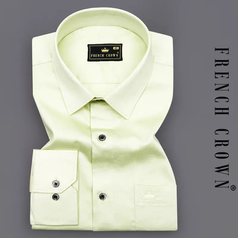 Bone Green Subtle Sheen Super Soft Premium Cotton Shirt 1