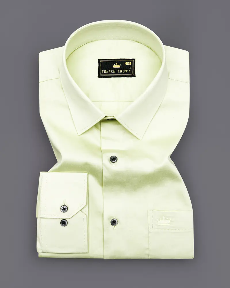 Bone Green Subtle Sheen Super Soft Premium Cotton Shirt 2