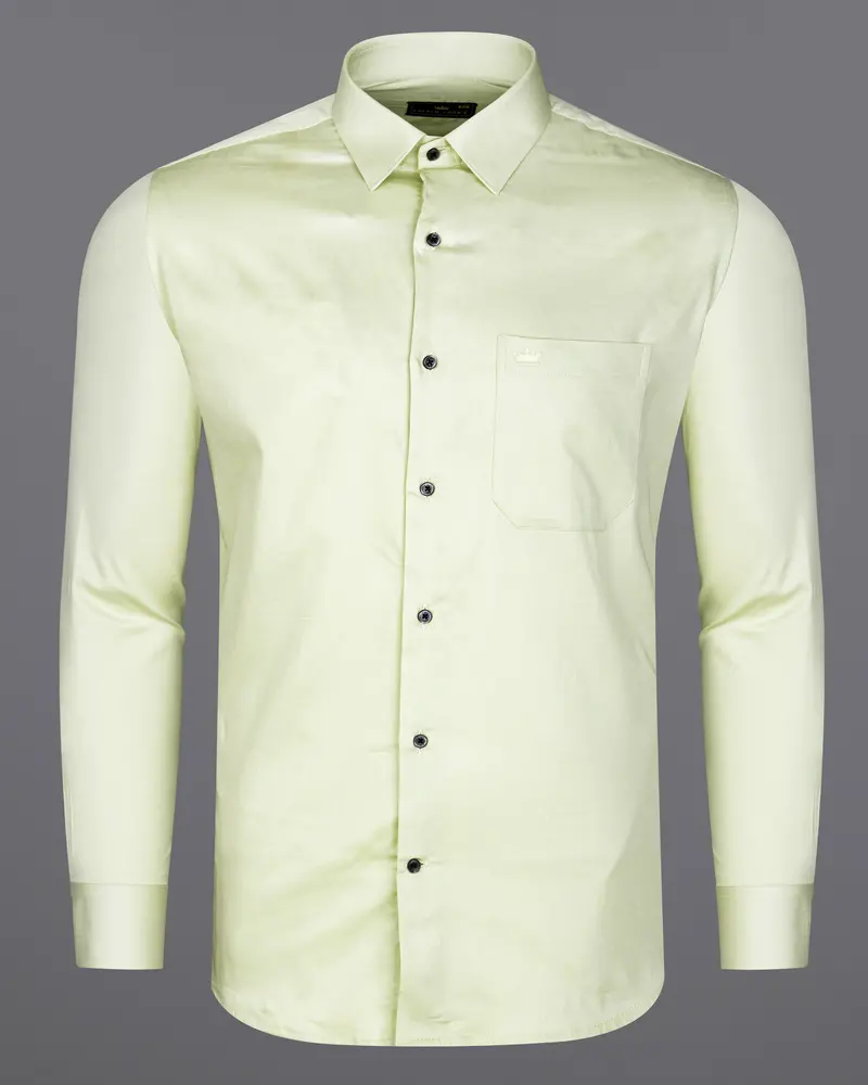Bone Green Subtle Sheen Super Soft Premium Cotton Shirt 6