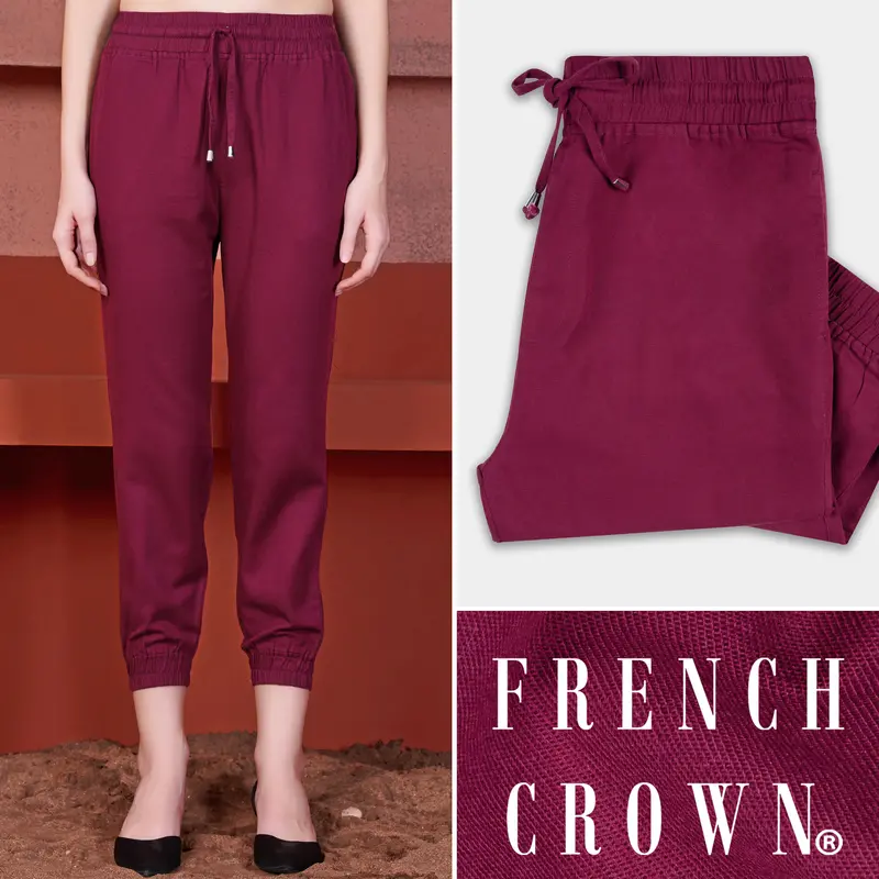 Bordeaux Maroon Premium Cotton Palazzo 1