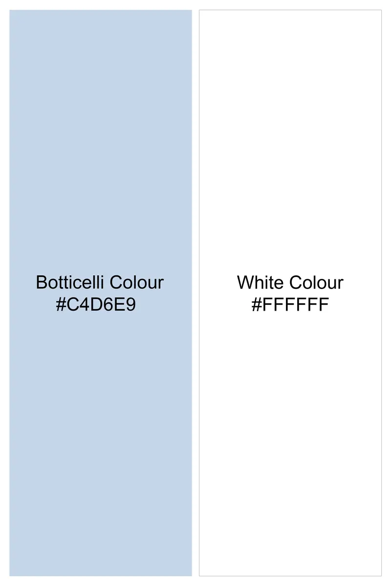 Botticelli Blue And White Jacquard Textured Premium Giza Cotton Shirt 6