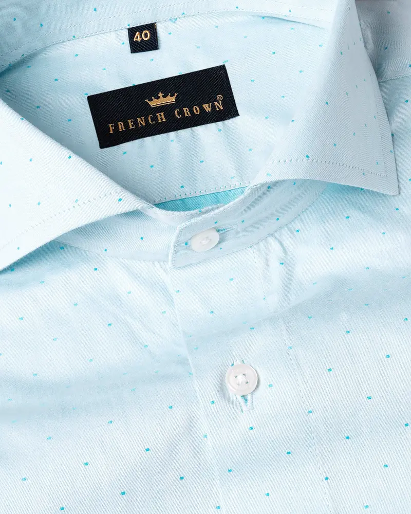 Botticelli Light Blue Dobby Textured Premium Giza Cotton Shirt 1