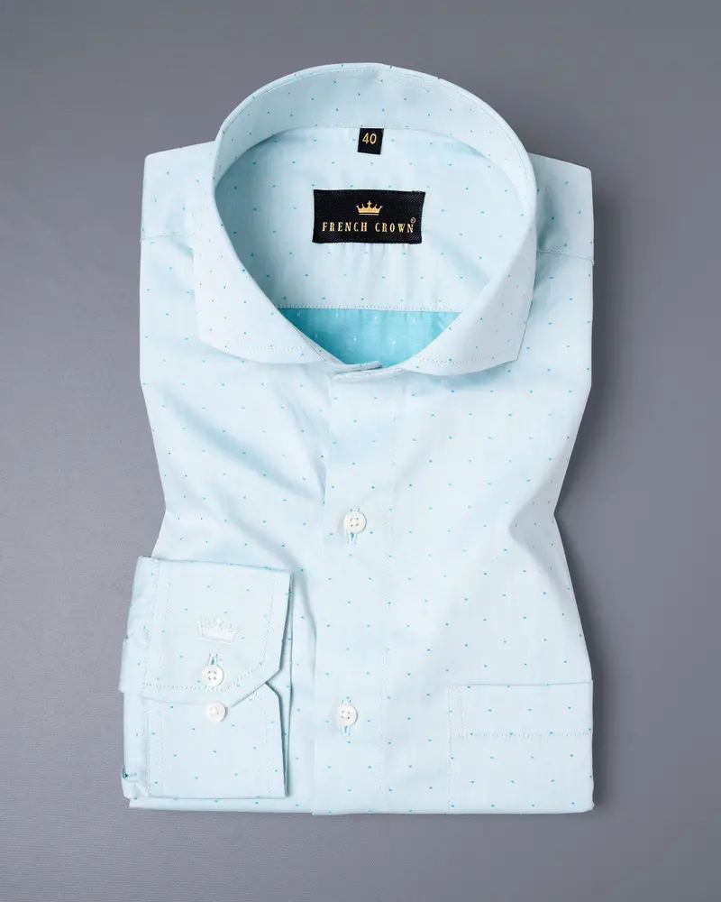 Botticelli Light Blue Dobby Textured Premium Giza Cotton Shirt 3