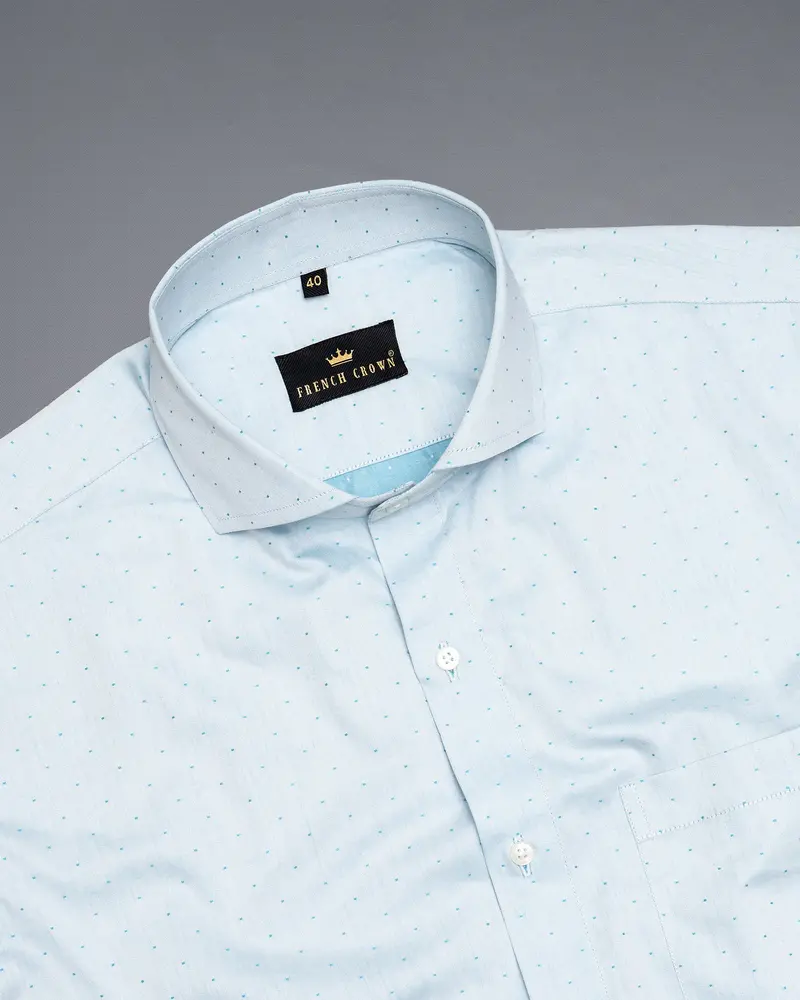 Botticelli Light Blue Dobby Textured Premium Giza Cotton Shirt 4