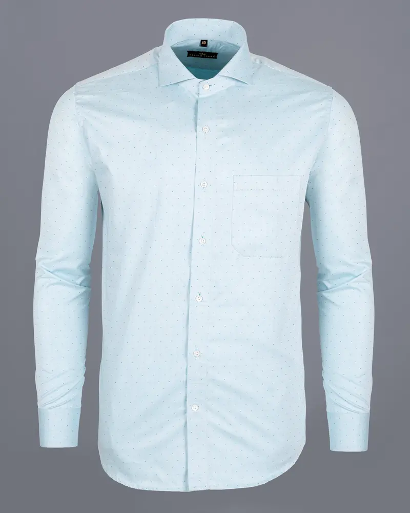 Botticelli Light Blue Dobby Textured Premium Giza Cotton Shirt 5