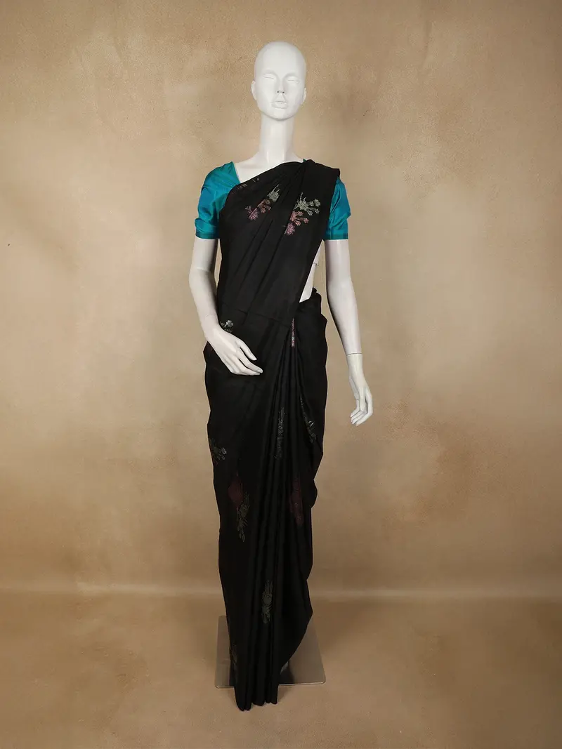 Bottle Green Peacock Zari Woven Design Pure Kanchipuram Silk Saree 1