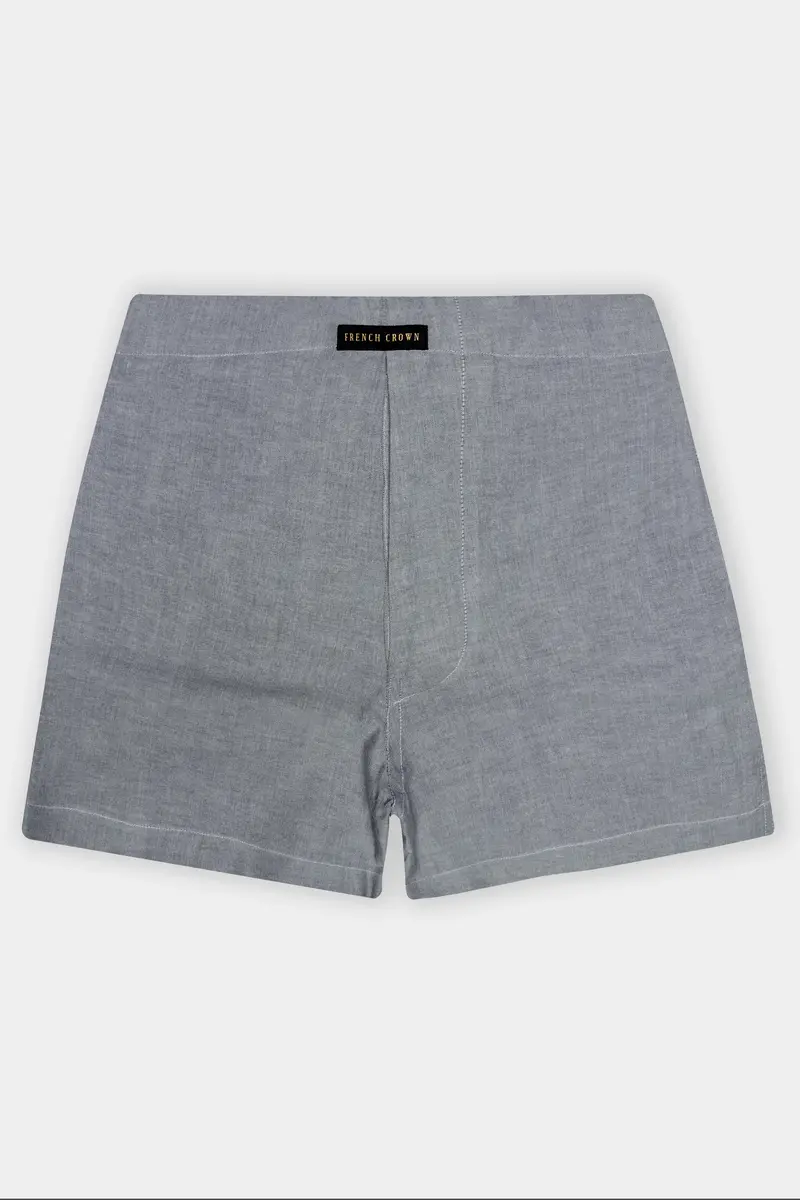Boulder Gray Solid Oxford Premium Cotton Boxer 2