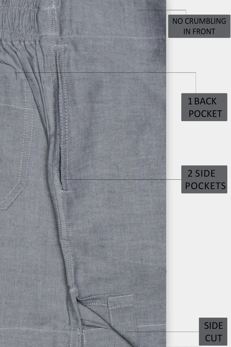 Boulder Gray Solid Oxford Premium Cotton Boxer 5