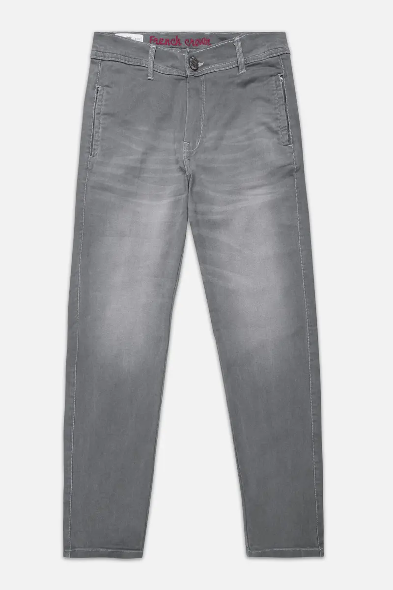 Boulder Gray Whiskering Wash Stretchable Denim 2