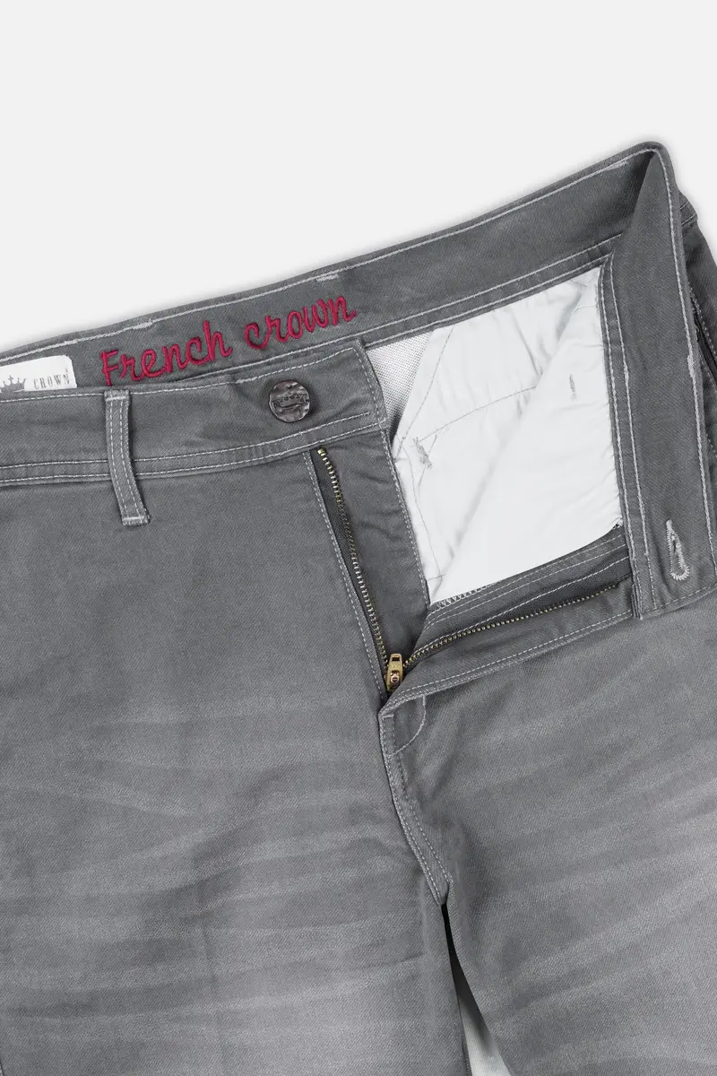 Boulder Gray Whiskering Wash Stretchable Denim 5