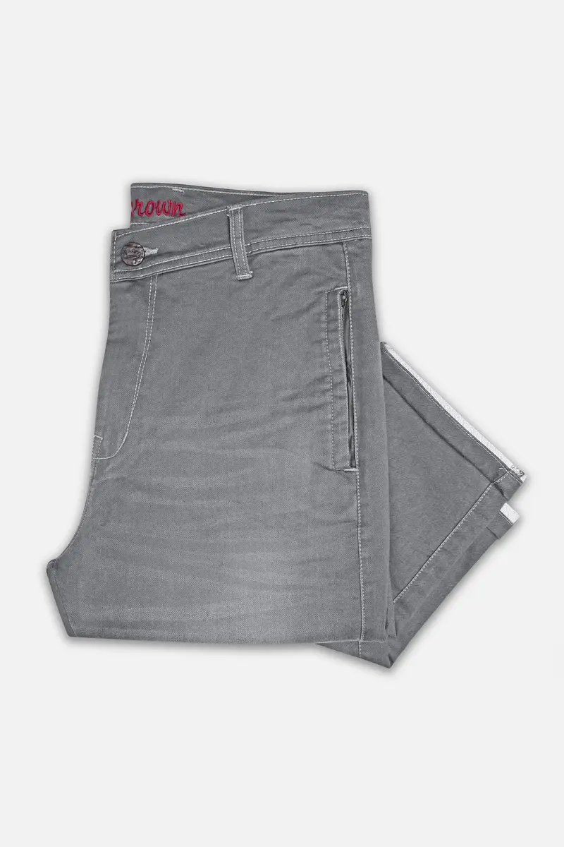 Boulder Gray Whiskering Wash Stretchable Denim 6
