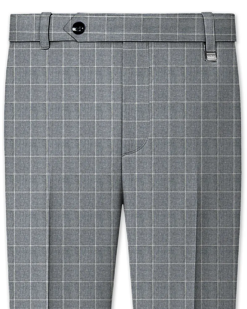 Boulder Gray Windowpane Wool Rich Pant 1