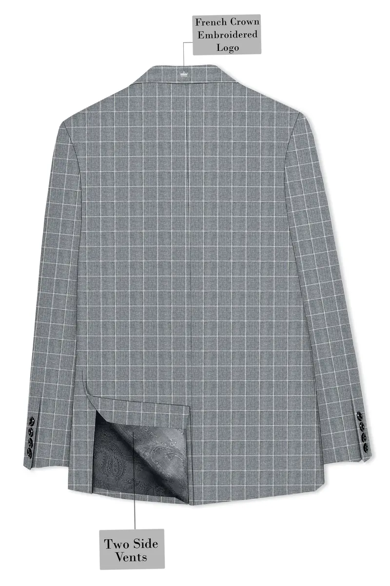 Boulder Gray Windowpane Wool Rich Sports Blazer 8