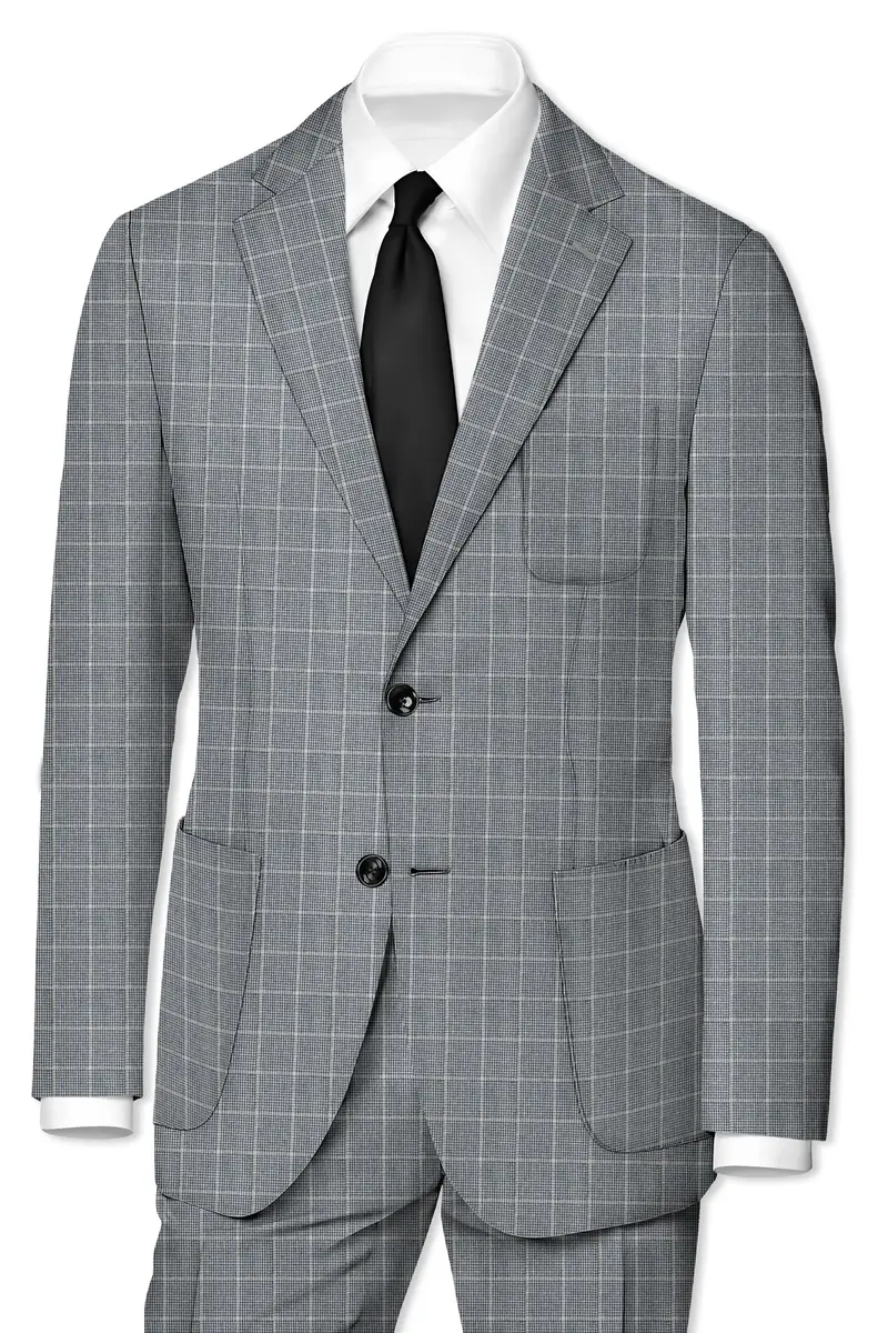 Boulder Gray Windowpane Wool Rich Sports Suit 2