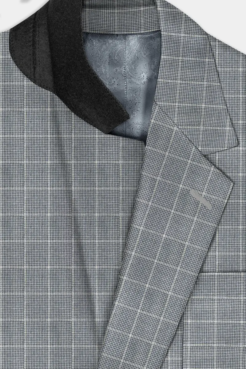 Boulder Gray Windowpane Wool Rich Sports Suit 4
